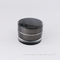 Black Classic Cylindrical Acrylic Face Cream Jar Cosmetic